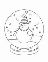 Coloring Pages Snow Globe Snowglobe Printable Colouring Kids Clipart Template Christmas Globes Winter Simple Sheets Print Sheet Templates Kindergarten Worksheets sketch template