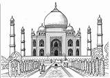 Coloring India Pages Taj Mahal Bollywood Difficult Adults Agra sketch template