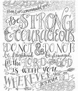Courageous Verse Deuteronomy Colouring Quote Acts Coling Scriptures Journal Apostles Assorted Moving Psalm Hebrews Religious Drawn Jericho sketch template