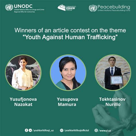 youth against human trafficking unodc regional office for central asia
