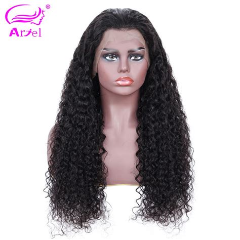 Ariel Kinky Curly Human Hair Wigs Natural Color Bleached Knots Indian