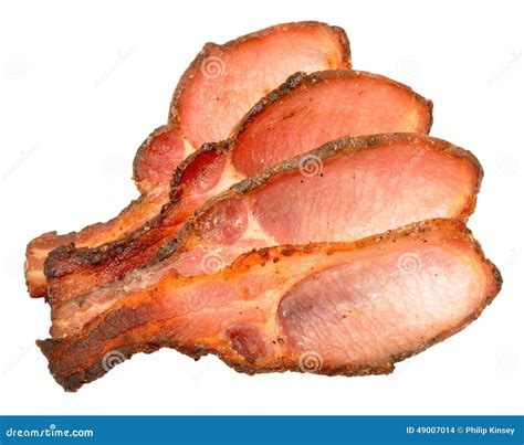 cooked bacon rashers stock photo image