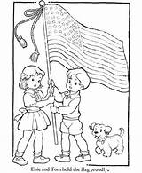 Coloring Pages Veterans Kids Flag Constitution Sheets July Independence 4th Girl Hold Printable Vietnam Children Boy Activity American Veteran Cartoon sketch template