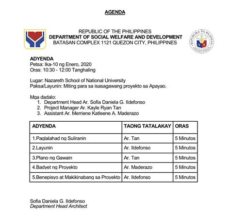 agenda halimbawa nur aisyah sukor