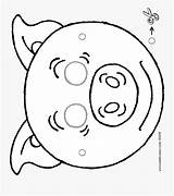 Pig Colouring 01h Varken Mask Drawing Tekeningen Masker Clipartkey sketch template