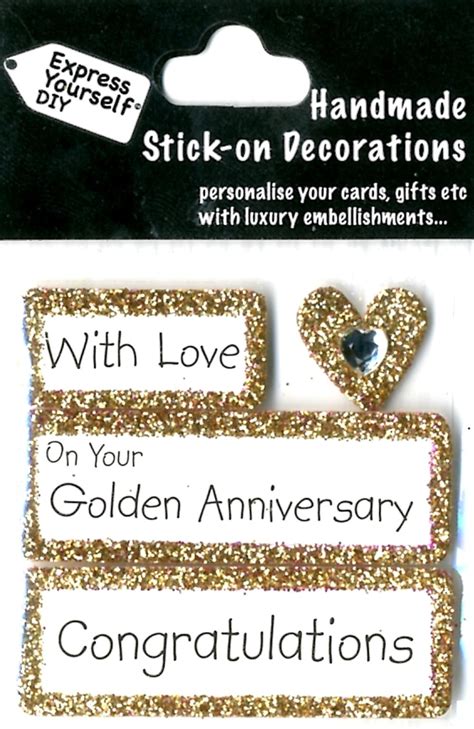 Congratulations Golden Anniversary Diy Greeting Card Toppers T