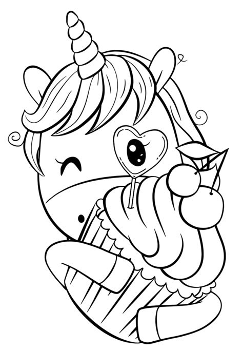 printable cute unicorn coloring pages