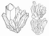 Crystal Drawing Illustration Crystals Cluster Drawings Tattoo Line Reference Draw Sketches Coloring Pages Stone Box Getdrawings Mineral Rocks Tattoos Watercolor sketch template