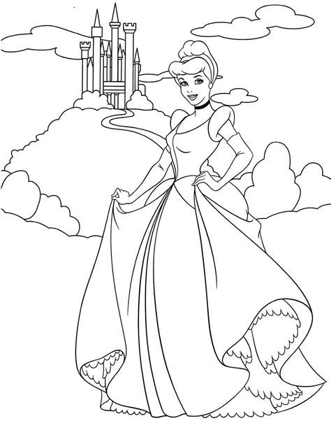 cartoon printable disney princess coloring pages cinderella coloring home