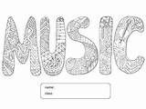 Music Cover Folder Coloring Subject Learning sketch template