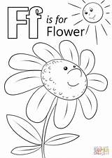 Letter Coloring Flower Pages Printable Preschool Kids Alphabet Template Worksheets Words Supercoloring Work Choose Board sketch template