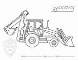 Coloring Backhoe Pages Tractor Combine Loader Sketch John Deere Construction Drawing Case Equipment Printable Steer Harvester Print Bobcat Kids Truck sketch template