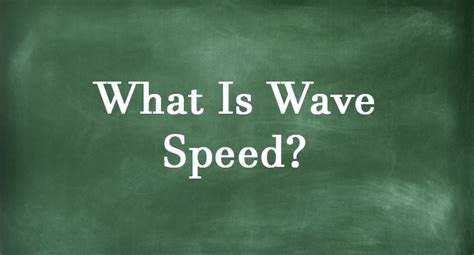 wave speed definition