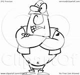Executioner Cartoon Tough Arms Standing His Folded Outline Illustration Royalty Toonaday Rf Clip Regarding Notes Leishman Ron sketch template