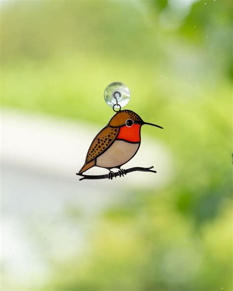 Stained Glass Suncatcher Hummingbird T For Bird Lover
