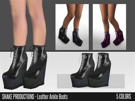 The Sims Resource Shakeproductions 42 Leather Ankle Boots