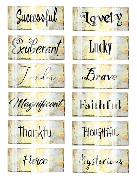 printable words  junk journals