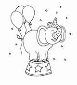 Elephant Coloring Circus Pages Three Balloons Balance Amazing sketch template