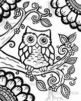 Coloring Pages Owl Cute Baby Owls Adults Printable Instant Zentangle Cartoon Doodle Getcolorings Color Getdrawings Kids sketch template