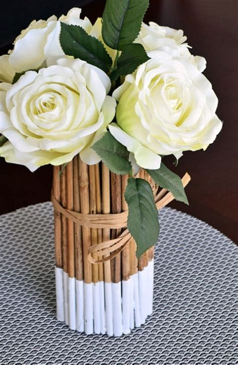 contoh kerajinan tangan  bambu  mudah vas bunga