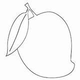 Mango Coloring Clipart Colouring Sheet Pages Printable Simple Color Mangoes Fruits Webstockreview sketch template