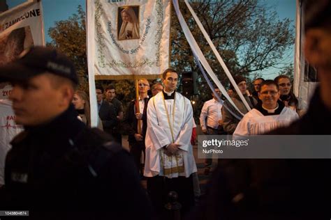 A Priest Surrounded By Police During Pro Choice March In Warsaw On