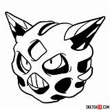 Pokemon Glalie Draw Sketchok Step sketch template