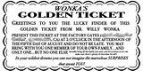 Wonka Ticket Golden Willy Chocolate Factory Template Charlie Party Gold Wrapper Candy Choose Board Halloween sketch template