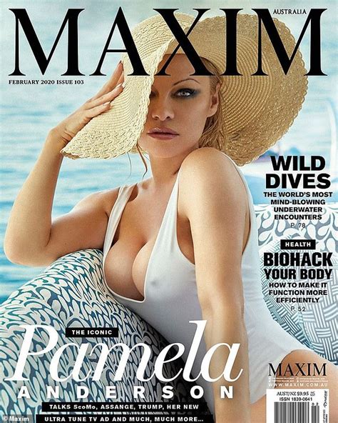 pamela anderson 52 flaunts her famous cleavage in maxim