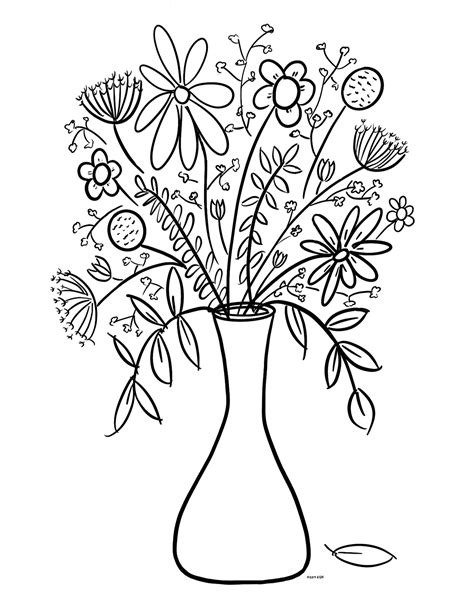 bouquet  flowers coloring pages  childrens printable sketch