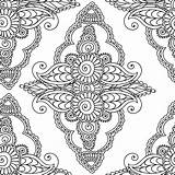 Henna Mehndi Seamles Mandala Paisley Seamless sketch template