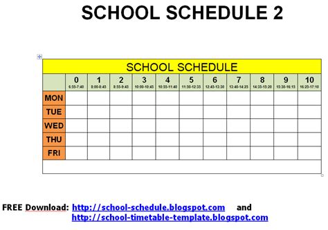 school timetable