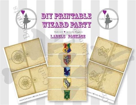 printable labels  harry potter party   etsy party labels