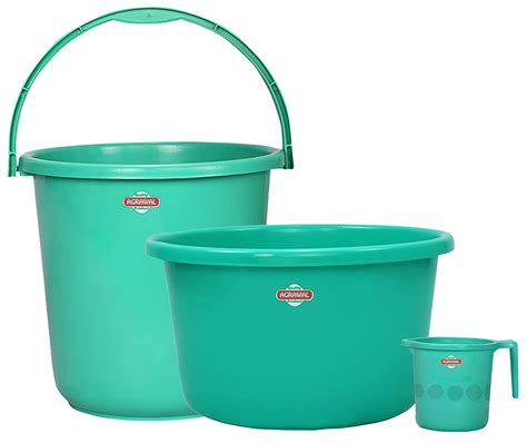 Agrawal Plastics Bucket Set For Bathroom 20 Ltr Plastic Bucket Mug