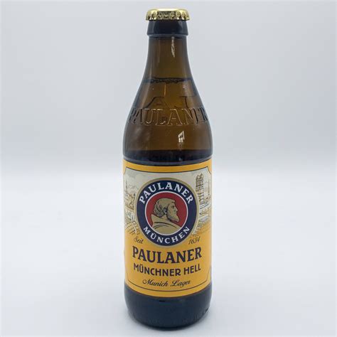 paulaner muenchner hell lager   thirds beer