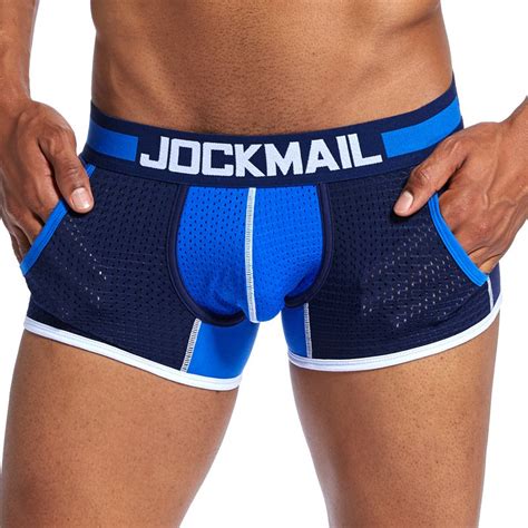 Jockmail 3pcs Lot Underwear Boxer Men Breathable Mesh Men