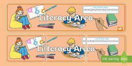 literacy area sign teacher