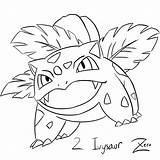 Pokemon Coloring Ivysaur Pages Getcolorings Color sketch template