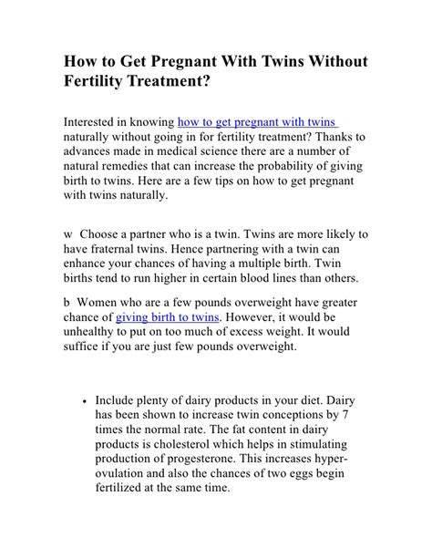 How To Get Pregnant With Twins Without Fertility Treatment