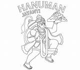 Hanuman Lord Drawing sketch template