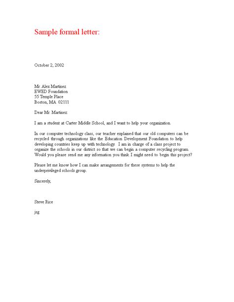 formal professional letter templates  allbusinesstemplatescom