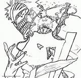 Coloring Pages Bleach Anime Printable Manga sketch template