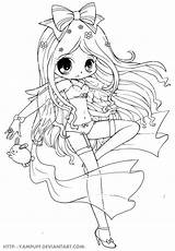 Yampuff Coloring Pages Chibi Naughty Angel Deviantart Anime Lineart Cute Colouring Kawaii Sexy Manga Print Girl Color Kleurplaat Printable Adult sketch template
