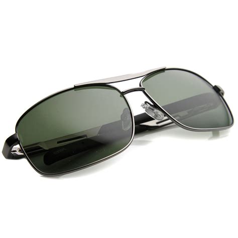 Men S Sports Metal Square Aviator Polarized Sunglasses Zerouv