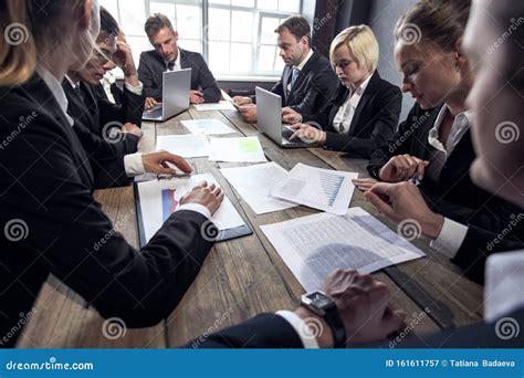 business executives  meeting stock image image  discussing