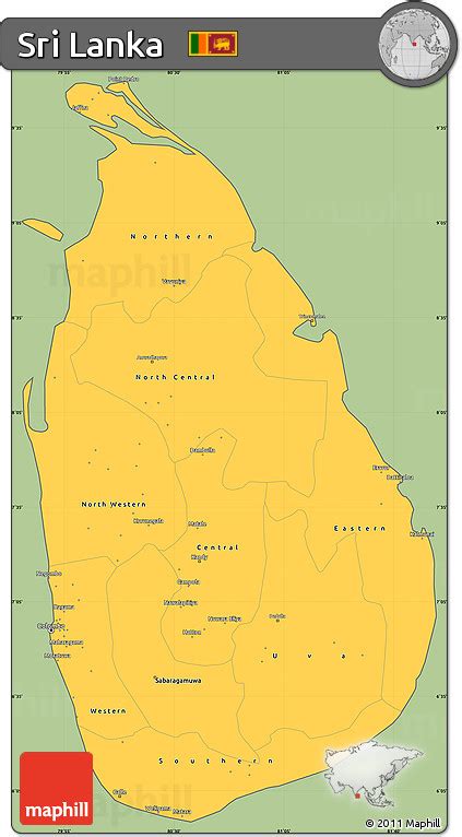 Free Savanna Style Simple Map Of Sri Lanka Cropped Outside