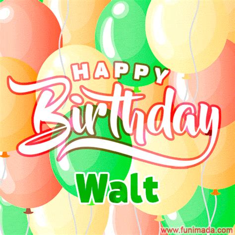 happy birthday image  walt colorful birthday balloons gif animation