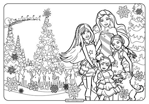 coloring pages barbie christmas png
