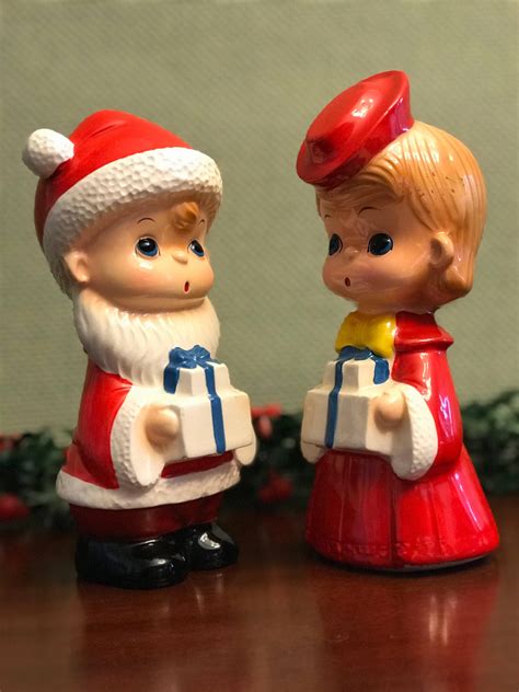 vintage christmas figurines  boy  girl figurines  gifts