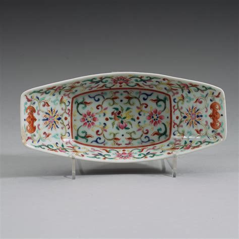 porcelain tea boat qing dynasty jiaqing mark  period